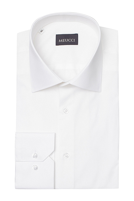 Белая рубашка с длинным рукавом  для мужчин бренда Meucci (Италия), арт. SL 902020 RL BAS 0191/182028 - фото. Цвет: Белый. Купить в интернет-магазине https://shop.meucci.ru
