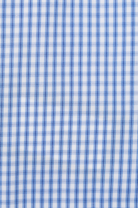 Модная мужская рубашка в клетку арт. SLA212009 от Meucci (Италия) - фото. Цвет: Белый в синюю клетку. Купить в интернет-магазине https://shop.meucci.ru

