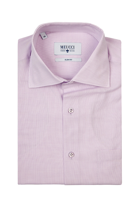 Модная мужская сорочка с коротким рукавом  арт. SL 90100 R 13162/141172K от Meucci (Италия) - фото. Цвет: Розовый. Купить в интернет-магазине https://shop.meucci.ru

