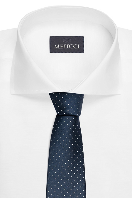 Темно-синий галстук с мелким орнаментом для мужчин бренда Meucci (Италия), арт. EKM212202-95 - фото. Цвет: Темно-синий, орнамент. Купить в интернет-магазине https://shop.meucci.ru
