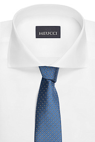 Синий галстук с мелким цветным орнаментом (EKM212202-116)