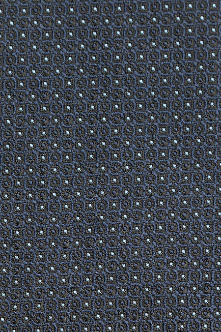 Черный галстук с мелким цветным орнаментом для мужчин бренда Meucci (Италия), арт. EKM212202-121 - фото. Цвет: Черный, синий, голубой. Купить в интернет-магазине https://shop.meucci.ru
