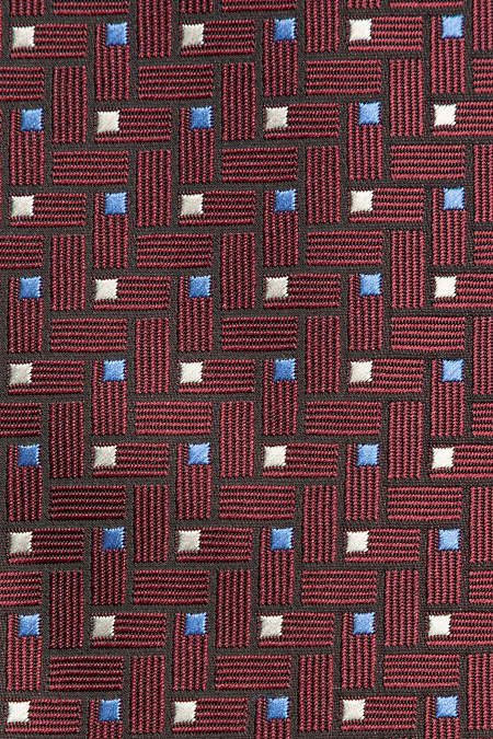 Бордовый галстук с цветным орнаментом для мужчин бренда Meucci (Италия), арт. EKM212202-120 - фото. Цвет: Бордовый, цветной орнамент. Купить в интернет-магазине https://shop.meucci.ru

