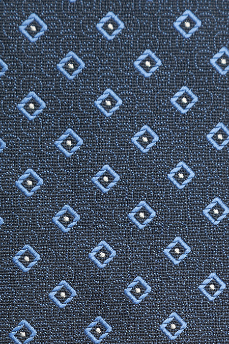 Темно-синий галстук с цветным орнаментом для мужчин бренда Meucci (Италия), арт. EKM212202-80 - фото. Цвет: Темно-синий, цветной орнамент. Купить в интернет-магазине https://shop.meucci.ru
