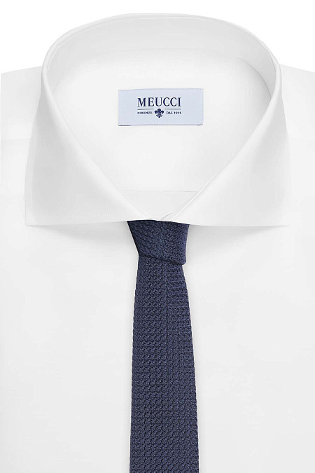 Вязаный темно-синий галстук для мужчин бренда Meucci (Италия), арт. 1208/2 - фото. Цвет: Синий. Купить в интернет-магазине https://shop.meucci.ru
