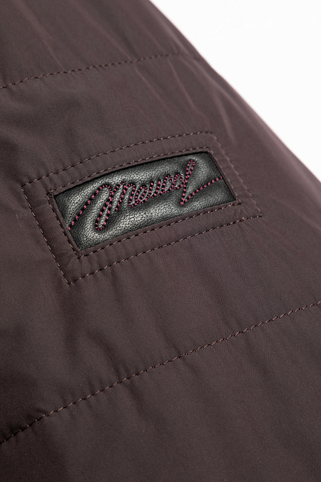 Утепленная стеганая куртка-пиджак  для мужчин бренда Meucci (Италия), арт. 4920 - фото. Цвет: Коричневый с бордовым отливом. Купить в интернет-магазине https://shop.meucci.ru
