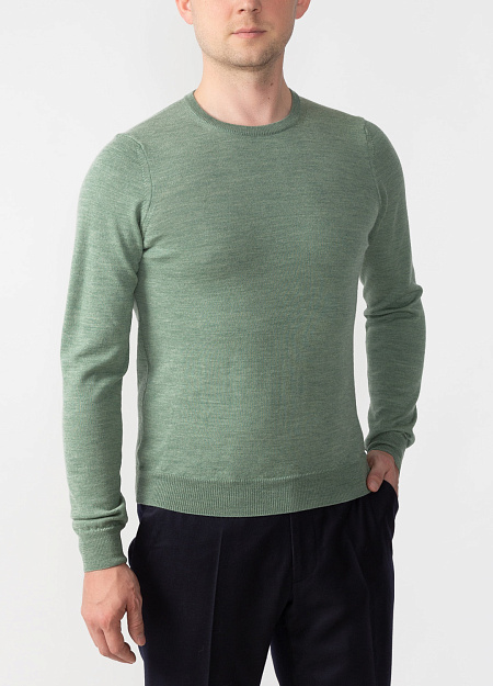 Джемпер  для мужчин бренда Meucci (Италия), арт. 400GC20/25696 - фото. Цвет: Светло-зеленый. Купить в интернет-магазине https://shop.meucci.ru
