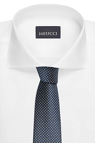 Темно-синий галстук с мелким цветным орнаментом (EKM212202-133)