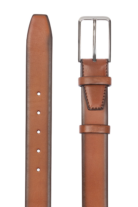 Кожаный ремень коричневый для мужчин бренда Meucci (Италия), арт. 20000309-300 - фото. Цвет: Коричневый. Купить в интернет-магазине https://shop.meucci.ru
