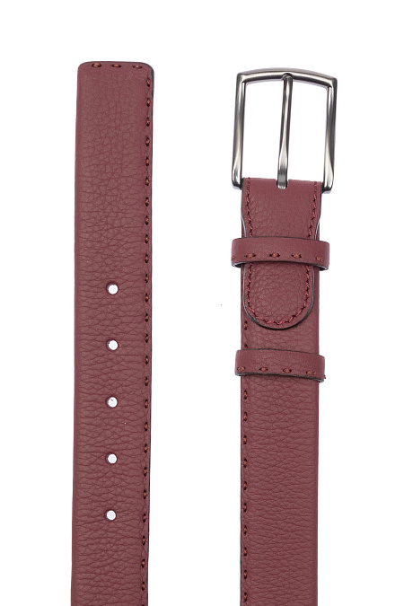 Кожаный ремень бордовый для мужчин бренда Meucci (Италия), арт. 001004318-460 - фото. Цвет: Бордовый. Купить в интернет-магазине https://shop.meucci.ru
