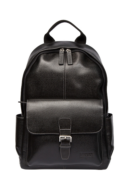 Кожаный рюкзак черный  для мужчин бренда Meucci (Италия), арт. О-78151 BLACK - фото. Цвет: Черный. Купить в интернет-магазине https://shop.meucci.ru
