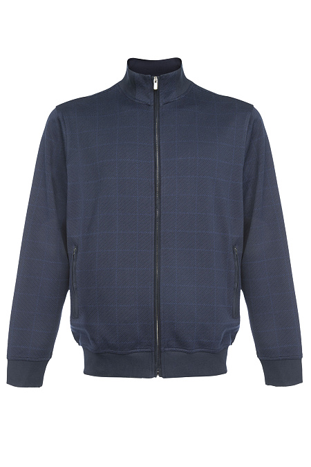 Спортивный трикотажный костюм в крупную клетку синего цвета  для мужчин бренда Meucci (Италия), арт. SPS 10026 Dk.NAVY - фото. Цвет: Синий. Купить в интернет-магазине https://shop.meucci.ru
