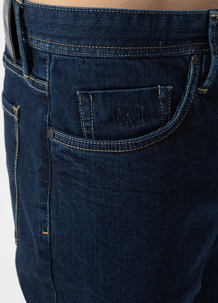 Мужские брендовые джинсы темно-синие зауженные книзу арт. NLW SL 1904 Meucci (Италия) - фото. Цвет: Синий. Купить в интернет-магазине https://shop.meucci.ru
