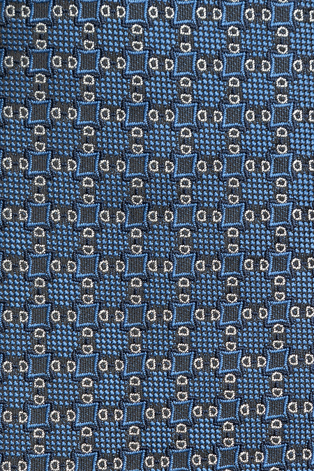Галстук синего цвета с орнаментом для мужчин бренда Meucci (Италия), арт. EKM212202-111 - фото. Цвет: Синий, цветной орнамент. Купить в интернет-магазине https://shop.meucci.ru
