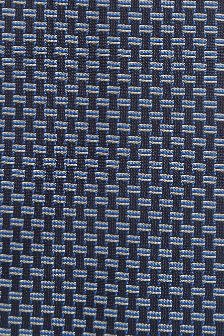 Темно-синий галстук с мелким орнаментом для мужчин бренда Meucci (Италия), арт. J1424/1 - фото. Цвет: Черный/синий. Купить в интернет-магазине https://shop.meucci.ru
