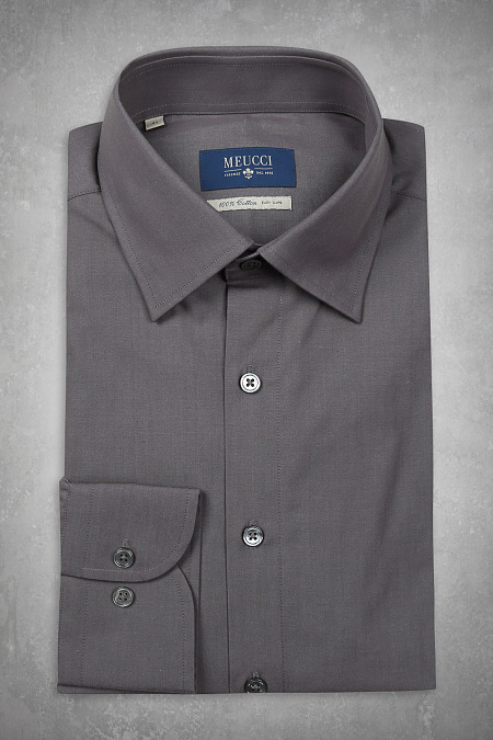 Модная мужская рубашка из хлопка серо-коричневого цвета арт. MW8-0519 от Meucci (Италия) - фото. Цвет: Серо-коричневый. Купить в интернет-магазине https://shop.meucci.ru

