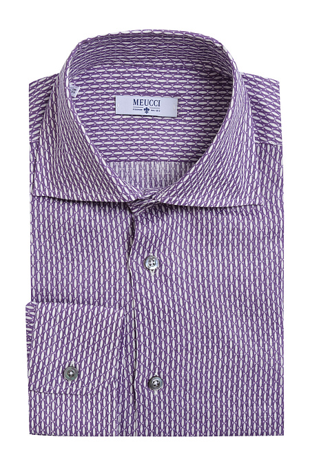 Модная мужская сиреневая рубашка из льна арт. MS18149 от Meucci (Италия) - фото. Цвет: Сиреневый. Купить в интернет-магазине https://shop.meucci.ru


