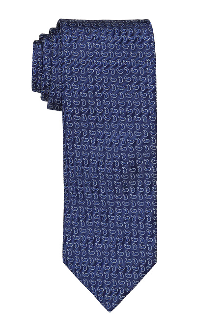 Темно-синий галстук с мелким орнаментом для мужчин бренда Meucci (Италия), арт. 89120/2 - фото. Цвет: Темно-синий, орнамент. Купить в интернет-магазине https://shop.meucci.ru

