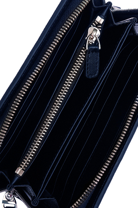 Портмоне-кошелек из темно-синей кожи для мужчин бренда Meucci (Италия), арт. О-78170 Blue - фото. Цвет: Темно-синий. Купить в интернет-магазине https://shop.meucci.ru
