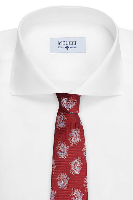 Галстук с узором пейсли для мужчин бренда Meucci (Италия), арт. 8182/2 - фото. Цвет: Красный. Купить в интернет-магазине https://shop.meucci.ru
