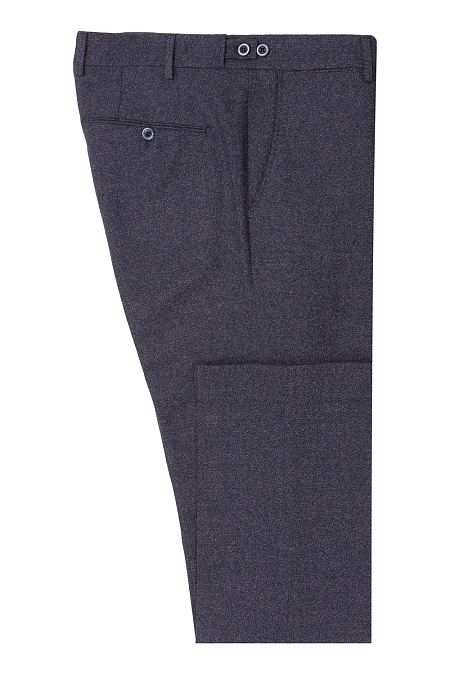 Мужские брендовые брюки из смеси шерсти и кашемира арт. FA2225 NAVY Meucci (Италия) - фото. Цвет: Темно-синий с рисунком твил. Купить в интернет-магазине https://shop.meucci.ru
