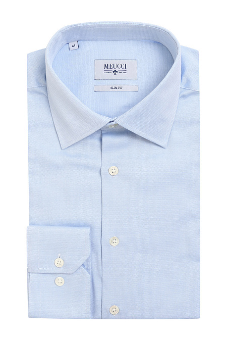 Модная мужская классическая голубая рубашка с микродизайном арт. MW8-0512 от Meucci (Италия) - фото. Цвет: Голубой. Купить в интернет-магазине https://shop.meucci.ru

