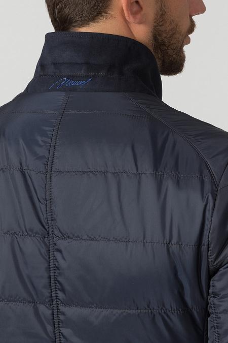 Стеганая куртка-пиджак для мужчин бренда Meucci (Италия), арт. 1417 - фото. Цвет: Тёмно-синий. Купить в интернет-магазине https://shop.meucci.ru
