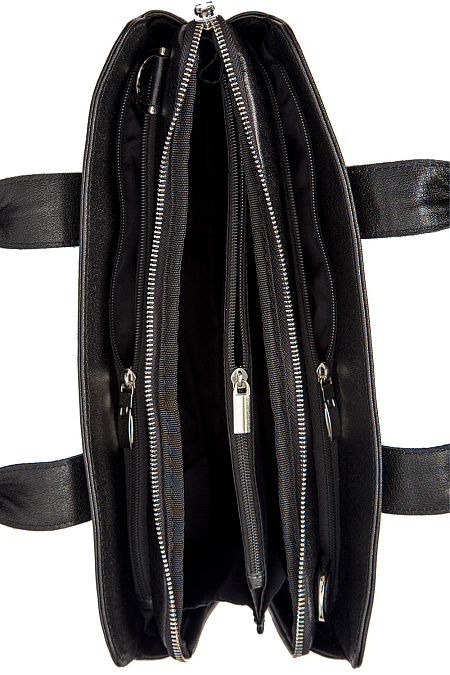 Кожаная сумка-портфель для мужчин бренда Meucci (Италия), арт. O-78140 - фото. Цвет: Черный. Купить в интернет-магазине https://shop.meucci.ru
