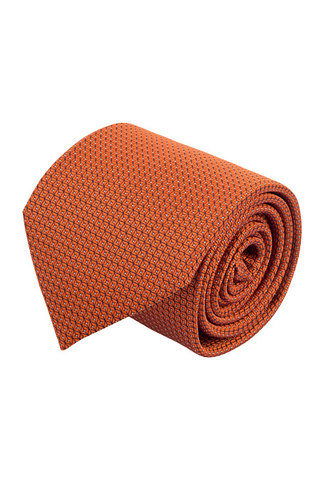 Оранжевый галстук с микроузором для мужчин бренда Meucci (Италия), арт. 7286/2 - фото. Цвет: Оранжевый. Купить в интернет-магазине https://shop.meucci.ru
