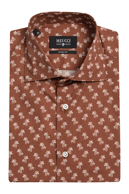 Сорочка с коротким рукавом  для мужчин бренда Meucci (Италия), арт. SP 90100R 36152/141051 - фото. Цвет: Принт. Купить в интернет-магазине https://shop.meucci.ru
