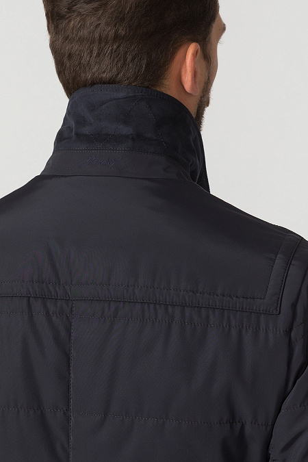 Классическая удлиненная куртка темно-синего цвета для мужчин бренда Meucci (Италия), арт. 6008 - фото. Цвет: Тёмно-синий. Купить в интернет-магазине https://shop.meucci.ru
