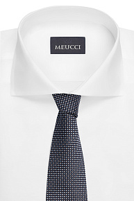 Темно-синий галстук из шелка с мелким цветным орнаментом (EKM212202-75)