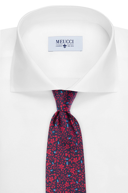 Шелковый галстук с рисунком для мужчин бренда Meucci (Италия), арт. 8500/2 - фото. Цвет: Синий с рисунком. Купить в интернет-магазине https://shop.meucci.ru
