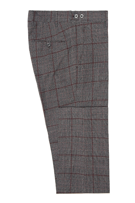 Мужские брендовые брюки серого цвета в клетку  арт. AN1311 BURGUN Meucci (Италия) - фото. Цвет: Серый. Купить в интернет-магазине https://shop.meucci.ru
