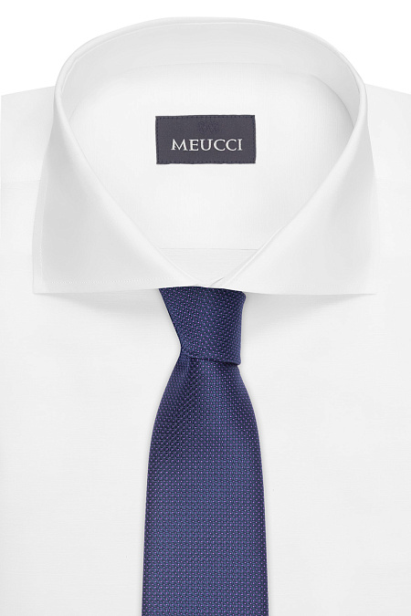 Синий галстук с орнаментом для мужчин бренда Meucci (Италия), арт. 03202006-57 - фото. Цвет: Синий с орнаментом. Купить в интернет-магазине https://shop.meucci.ru

