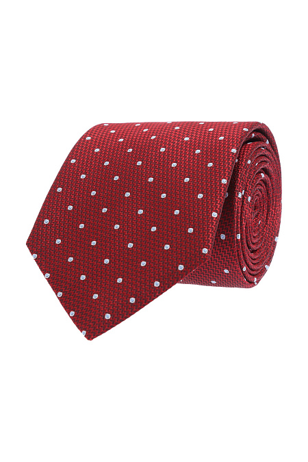 Темно-красный галстук с микродизайном и мелким узором для мужчин бренда Meucci (Италия), арт. 46104/3 - фото. Цвет: Красный. Купить в интернет-магазине https://shop.meucci.ru
