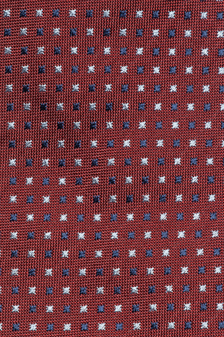 Бордовый галстук из шелка с мелким цветным орнаментом для мужчин бренда Meucci (Италия), арт. EKM212202-68 - фото. Цвет: Бордовый, цветной орнамент. Купить в интернет-магазине https://shop.meucci.ru
