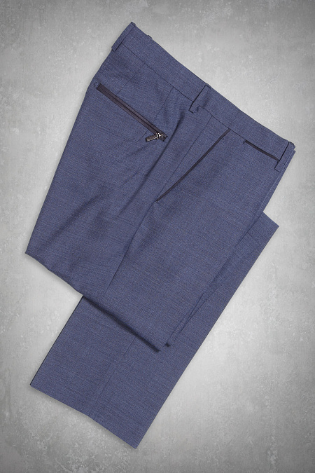 Мужские брендовые брюки арт. 595 401 19 Meucci (Италия) - фото. Цвет: Сине-серый. Купить в интернет-магазине https://shop.meucci.ru
