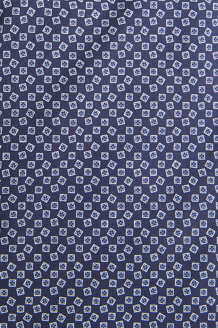 Модная мужская рубашка хлопковая синяя с орнаментом  арт. SL 902022 RL 91AG/302204 от Meucci (Италия) - фото. Цвет: Темно-синий с орнаментом.
