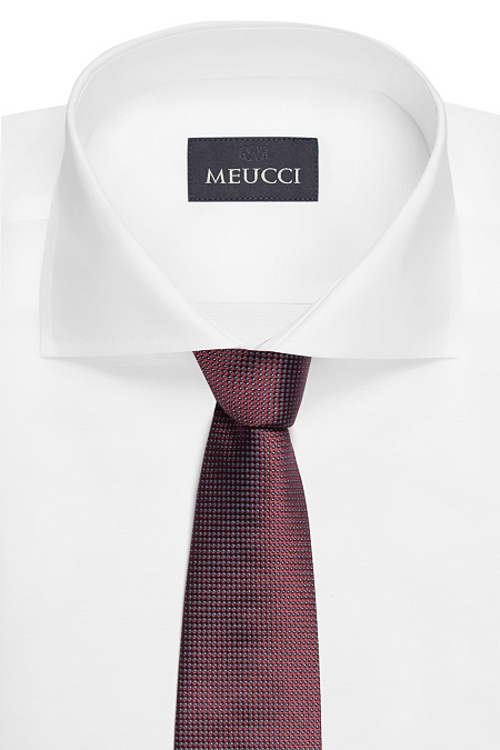 Бордовый галстук из шелка с микродизайном для мужчин бренда Meucci (Италия), арт. EKM212202-71 - фото. Цвет: Бордовый с микродизайном. Купить в интернет-магазине https://shop.meucci.ru
