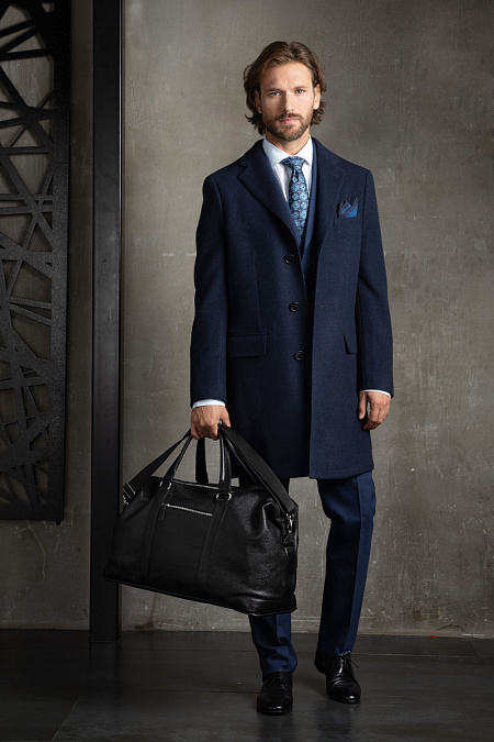 Кашемировое пальто тёмно-синего цвета для мужчин бренда Meucci (Италия), арт. MI 5300191/8092 - фото. Цвет: Тёмно-синий. Купить в интернет-магазине https://shop.meucci.ru
