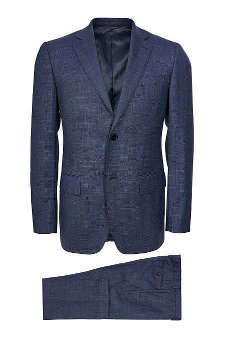 Мужской костюм из шерсти с шёлком тёмно-синий Meucci (Италия), арт. MI 2200191/8016 - фото. Цвет: Тёмно-синий.
