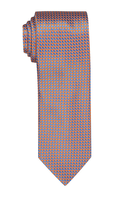 Светло-синий галстук в мелкий орнамент для мужчин бренда Meucci (Италия), арт. 89110/2 - фото. Цвет: Розовый с синим орнаментом. Купить в интернет-магазине https://shop.meucci.ru
