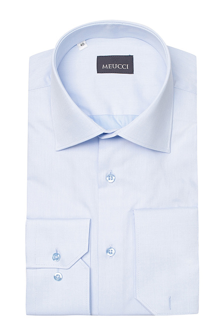 Рубашка светло-голубая с длинным рукавом для мужчин бренда Meucci (Италия), арт. SL 902020 RLA BAS 2191/182032 - фото. Цвет: . Купить в интернет-магазине https://shop.meucci.ru
