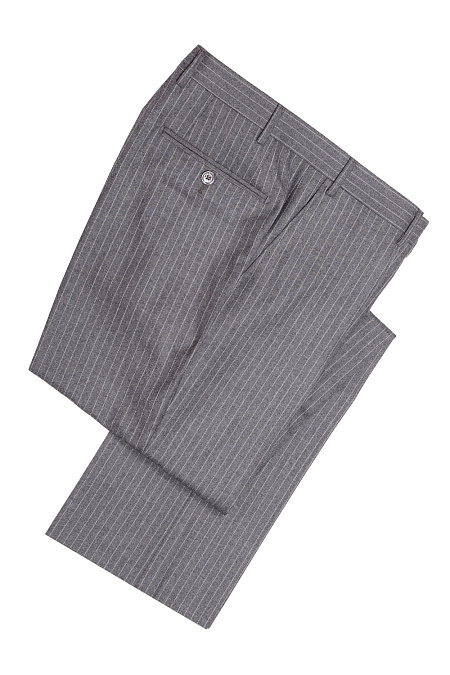 Мужские брендовые брюки от костюма арт. MI 2202151/3096 Meucci (Италия) - фото. Цвет: Серый в полоску. Купить в интернет-магазине https://shop.meucci.ru
