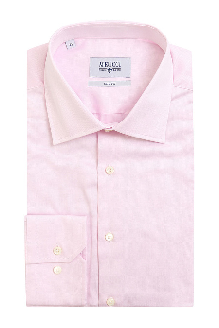 Модная мужская хлопковая рубашка розового цвета арт. SL 090202 R 15171/201011 от Meucci (Италия) - фото. Цвет: Розовый. Купить в интернет-магазине https://shop.meucci.ru

