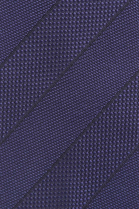 Темно-синий галстук в косую полосу с микродизайном для мужчин бренда Meucci (Италия), арт. J1446/1 - фото. Цвет: Темно-синий. Купить в интернет-магазине https://shop.meucci.ru
