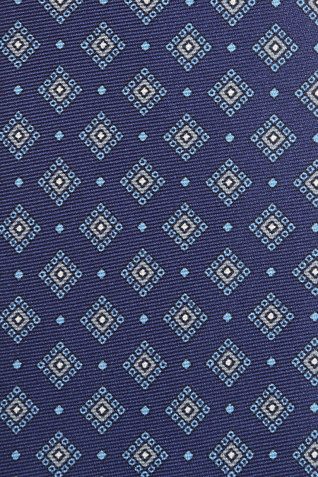 Синий галстук с узором для мужчин бренда Meucci (Италия), арт. SE079/1 - фото. Цвет: Синий. Купить в интернет-магазине https://shop.meucci.ru
