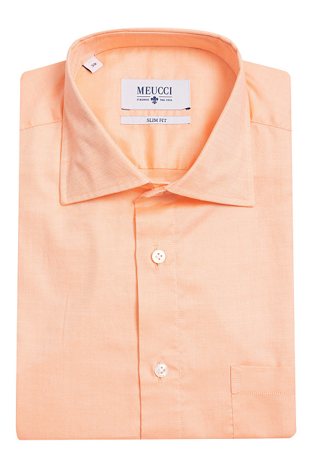 Модная мужская сорочка с коротким рукавом  арт. SL 9302200 R21162/151216K от Meucci (Италия) - фото. Цвет: Персиковый.
