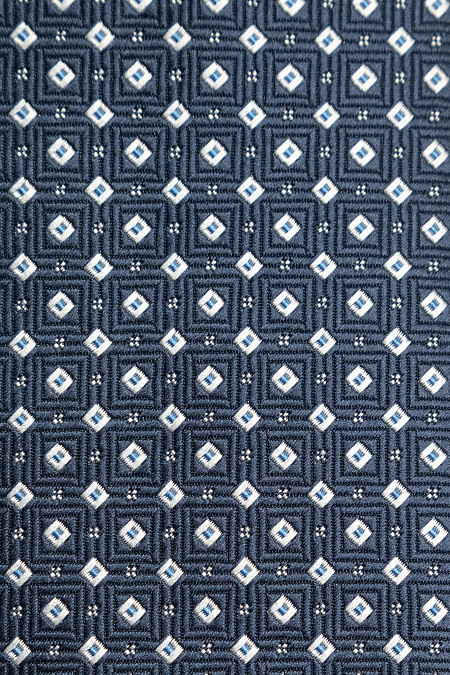 Галстук темно-синего цвета с орнаментом для мужчин бренда Meucci (Италия), арт. EKM212202-114 - фото. Цвет: Темно-синий, орнамент. Купить в интернет-магазине https://shop.meucci.ru

